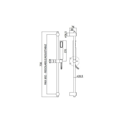 Set saliscendi con doccia tonda minimale e miscelatore doccia esterno Stick cromo Paffoni by CeramicStore | Lo specialista del tuo bagno