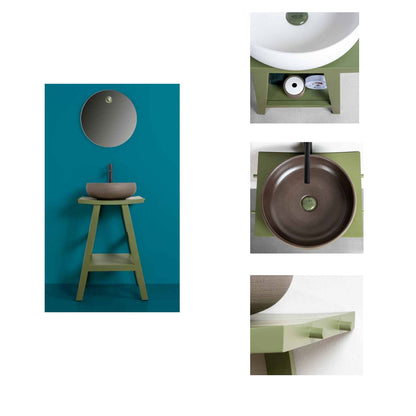 Consolle in Teak naturale di recupero trattato serie Zen Cipi 56cm - Smeraldo Buddah by CeramicStore | Lo specialista del tuo bagno
