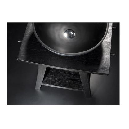 Consolle in Teak naturale di recupero trattato serie Zen Cipi 56cm - Nero by CeramicStore | Lo specialista del tuo bagno