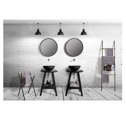 Consolle in Teak naturale di recupero trattato serie Zen Cipi 56cm - Nero by CeramicStore | Lo specialista del tuo bagno