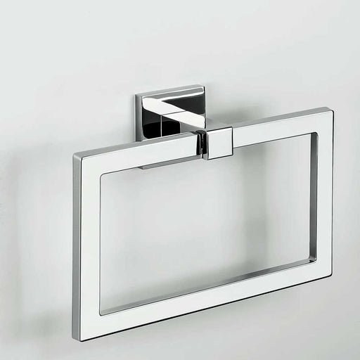 Porta salviette ad Anello di forma squadrata in ottone cromato Colombo Design collezione BasicQ Con fissaggio a tassello by CeramicStore | Lo specialista del tuo bagno