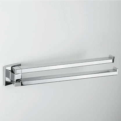 Porta salviette da bagno a doppio snodo di forma squadrata in ottone cromato Colombo Design collezione BasicQ Con fissaggio a tassello by CeramicStore | Lo specialista del tuo bagno