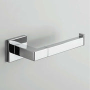 Porta rotolo Destro di forma squadrata in ottone cromato  Colombo Design collezione BasicQ Con fissaggio a tassello