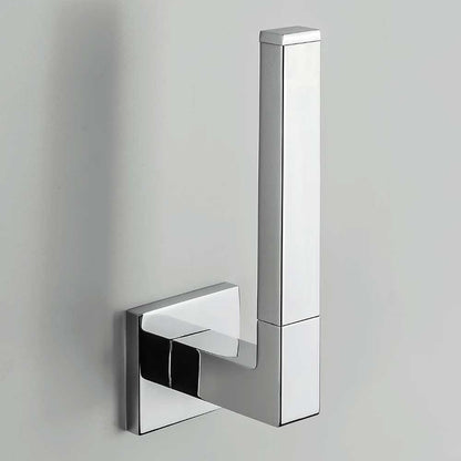 Porta rotolo Verticale di forma squadrata in ottone cromato Colombo Design collezione BasicQ Con fissaggio a tassello by CeramicStore | Lo specialista del tuo bagno