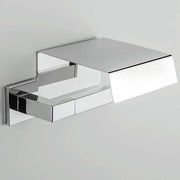 Porta rotolo Coperto di forma squadrata in ottone cromato  Colombo Design collezione BasicQ Con fissaggio a tassello