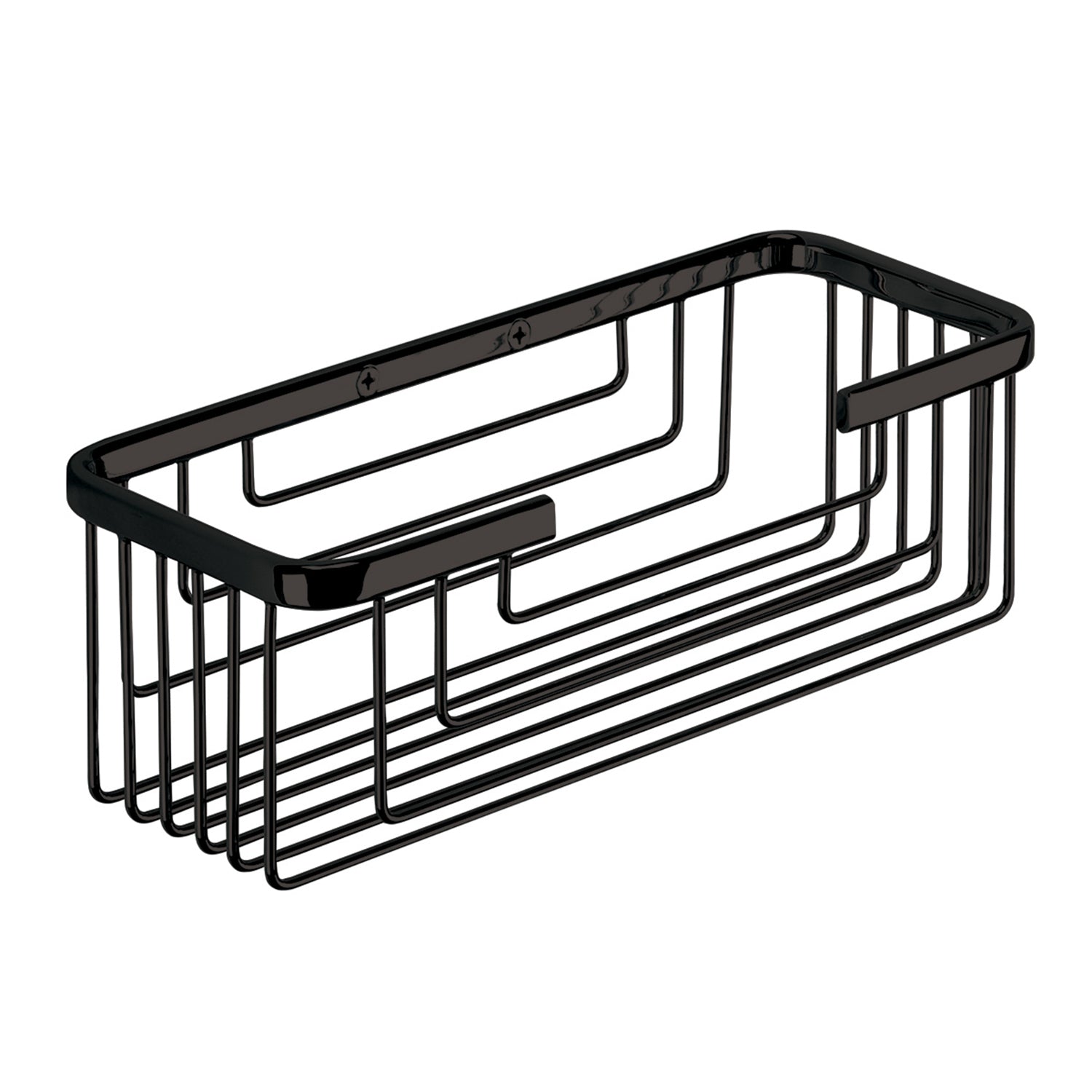 Versione Outlet - Portaoggetti doccia rettangolare alto modello Augustus di Gedy - Nero Matt by CeramicStore | Lo specialista del tuo bagno