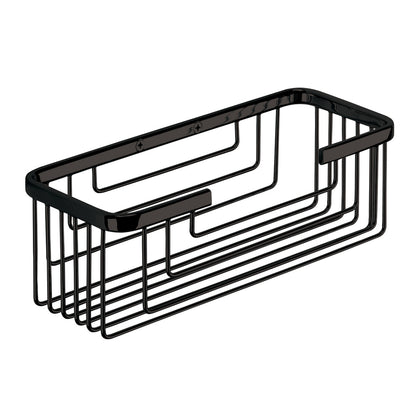 Versione Outlet - Portaoggetti doccia rettangolare alto modello Augustus di Gedy - Nero Matt by CeramicStore | Lo specialista del tuo bagno