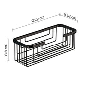 Versione Outlet - Portaoggetti doccia rettangolare alto modello Augustus di Gedy - Nero Matt by CeramicStore | Lo specialista del tuo bagno