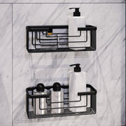 Versione Outlet - Portaoggetti doccia rettangolare alto modello Augustus di Gedy - Nero Matt by CeramicStore | Lo specialista del tuo bagno