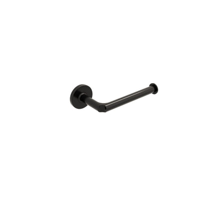 Porta rotolo da incollo o da fissare a parete in ottone verniciato nero opaco collezione Sebecà di Lineabeta by CeramicStore | Lo specialista del tuo bagno