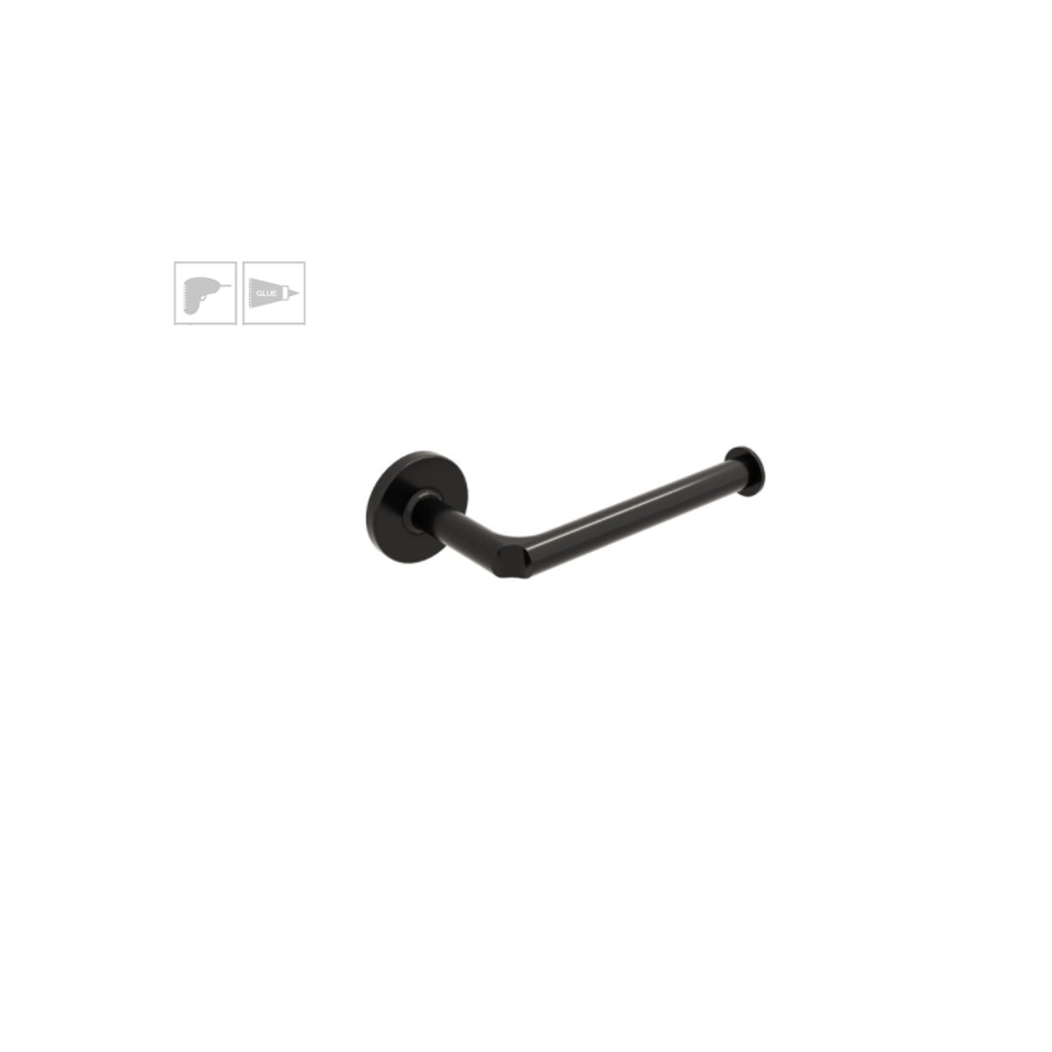 Porta rotolo da incollo o da fissare a parete in ottone verniciato nero opaco collezione Sebecà di Lineabeta by CeramicStore | Lo specialista del tuo bagno