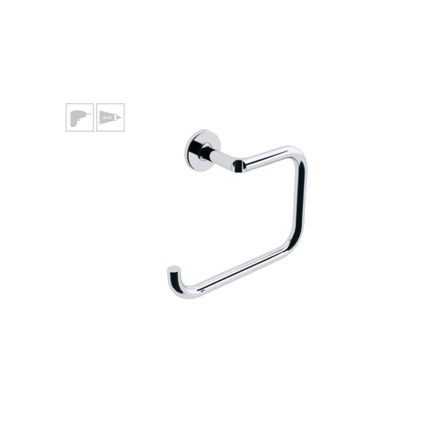 Anello porta asciugamani da incollo o da fissare a parete in ottone cromato collezione Sebecà di Lineabeta by CeramicStore | Lo specialista del tuo bagno