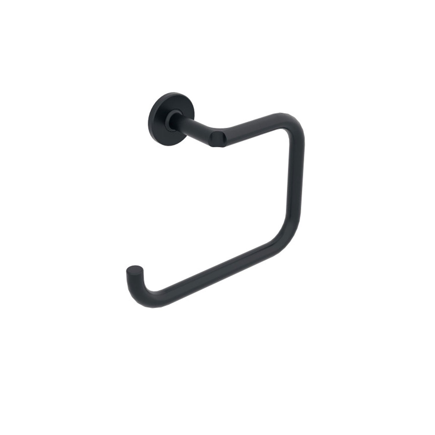 Anello porta asciugamani da incollo o da fissare a parete in ottone verniciato nero opaco collezione Sebecà di Lineabeta by CeramicStore | Lo specialista del tuo bagno