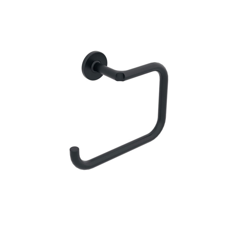 Anello porta asciugamani da incollo o da fissare a parete in ottone verniciato nero opaco collezione Sebecà di Lineabeta by CeramicStore | Lo specialista del tuo bagno