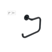 Anello porta asciugamani da incollo o da fissare a parete in ottone verniciato nero opaco collezione Sebecà di Lineabeta by CeramicStore | Lo specialista del tuo bagno