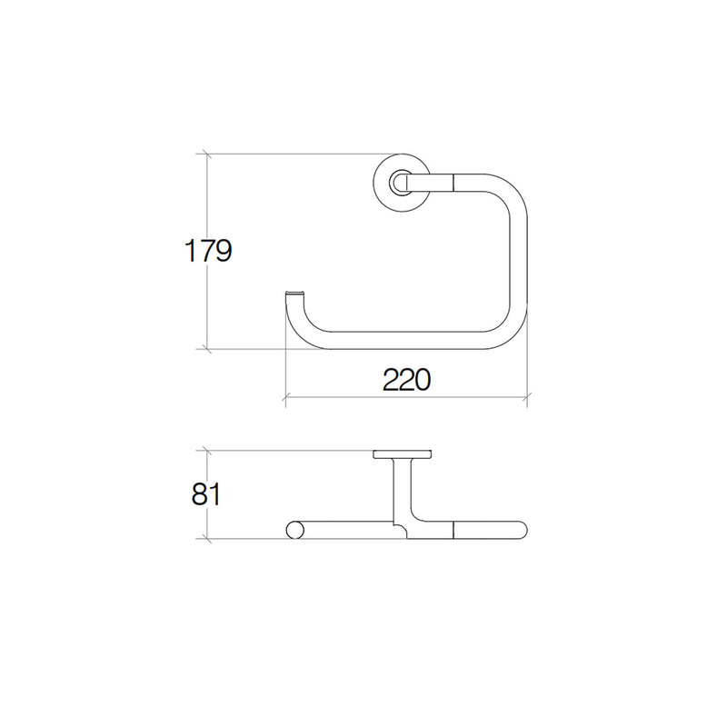 Anello porta asciugamani da incollo o da fissare a parete in ottone verniciato nero opaco collezione Sebecà di Lineabeta by CeramicStore | Lo specialista del tuo bagno