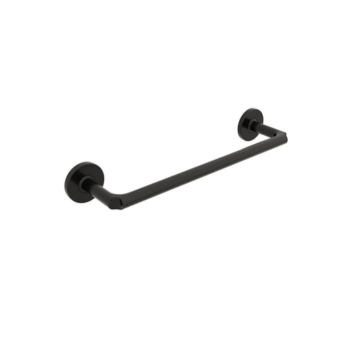 Porta asciugamani da incollo o da fissare a parete in ottone verniciato nero opaco collezione Sebecà di Lineabeta - 350mm by CeramicStore | Lo specialista del tuo bagno