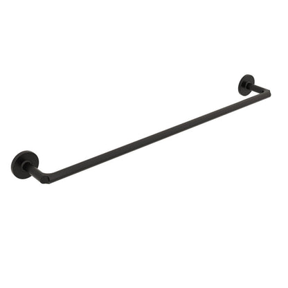 Porta asciugamani da incollo o da fissare a parete in ottone verniciato nero opaco collezione Sebecà di Lineabeta - 650mm by CeramicStore | Lo specialista del tuo bagno