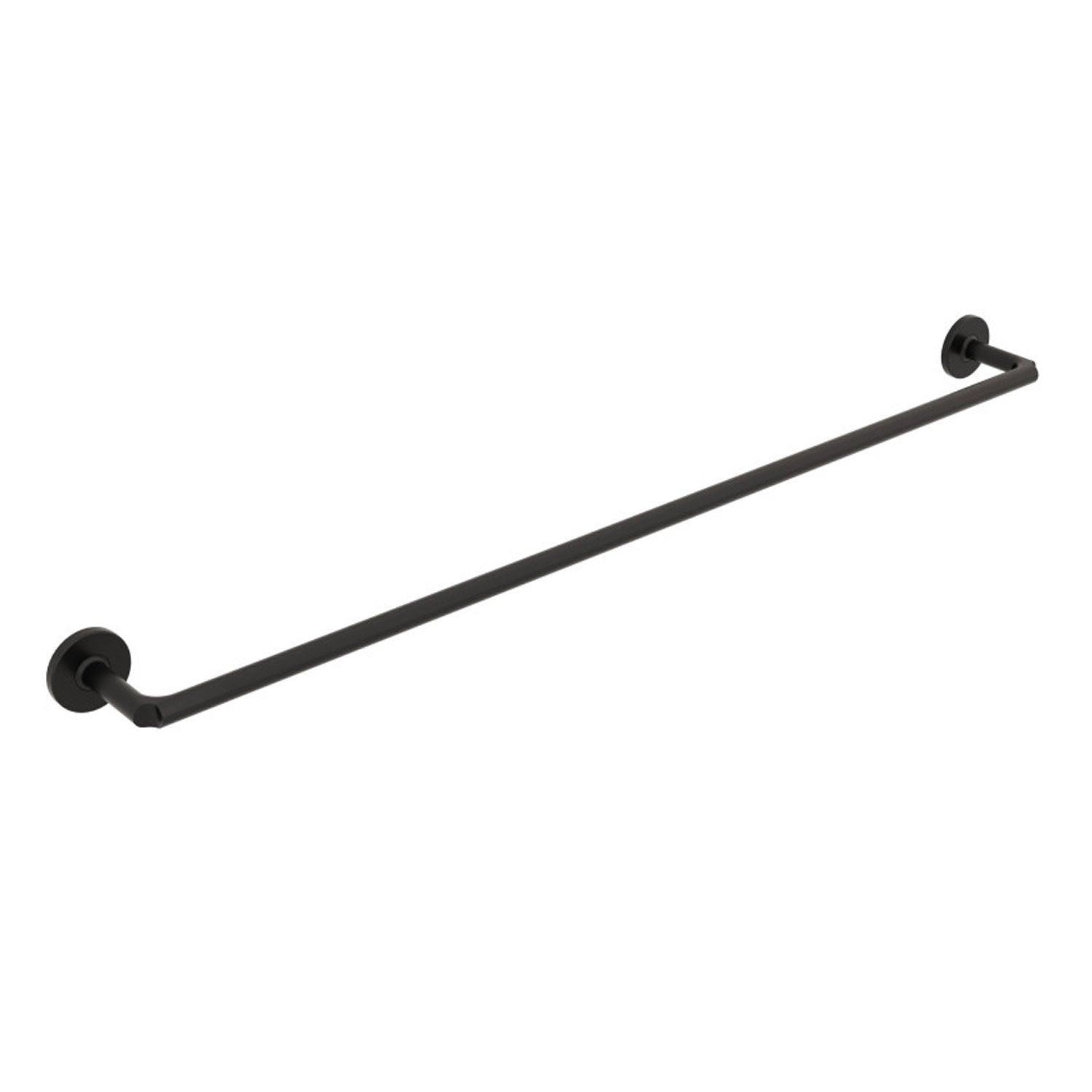 Porta asciugamani da incollo o da fissare a parete in ottone verniciato nero opaco collezione Sebecà di Lineabeta - 850mm by CeramicStore | Lo specialista del tuo bagno