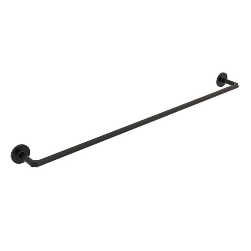 Porta asciugamani da incollo o da fissare a parete in ottone verniciato nero opaco collezione Sebecà di Lineabeta - 850mm by CeramicStore | Lo specialista del tuo bagno