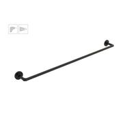 Porta asciugamani da incollo o da fissare a parete in ottone verniciato nero opaco collezione Sebecà di Lineabeta - 850mm by CeramicStore | Lo specialista del tuo bagno