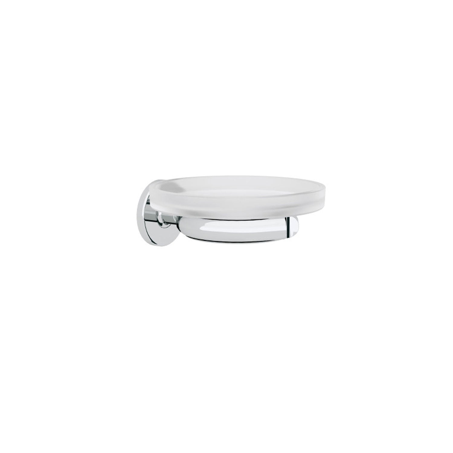 Porta sapone da incollo o da fissare a parete in ottone cromato e vetro acidato collezione Sebecà di Lineabeta by CeramicStore | Lo specialista del tuo bagno