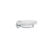 Porta sapone da incollo o da fissare a parete in ottone cromato e vetro acidato collezione Sebecà di Lineabeta by CeramicStore | Lo specialista del tuo bagno