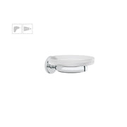 Porta sapone da incollo o da fissare a parete in ottone cromato e vetro acidato collezione Sebecà di Lineabeta by CeramicStore | Lo specialista del tuo bagno