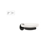 Porta sapone da incollo o da fissare a parete in ottone verniciato nero opaco e vetro acidato collezione Sebecà di Lineabeta by CeramicStore | Lo specialista del tuo bagno