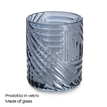 Portaspazzolini in vetro Gedy serie Corinne - Blu