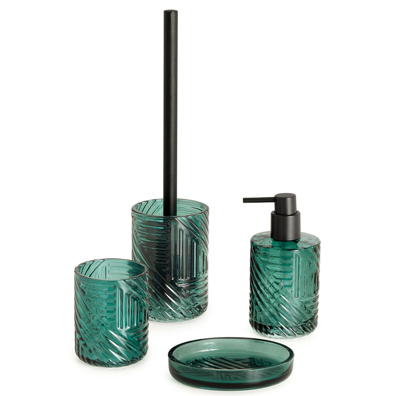 Portaspazzolini in vetro Gedy serie Corinne - Verde