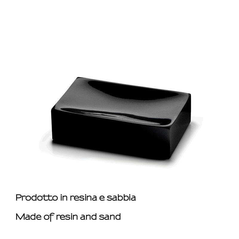 Portasapone in resina e sabbia Gedy serie Sofia - Nero