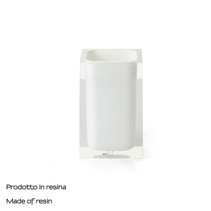 Portaspazzolini da appoggio in resina Gedy serie Rainbow - Bianco