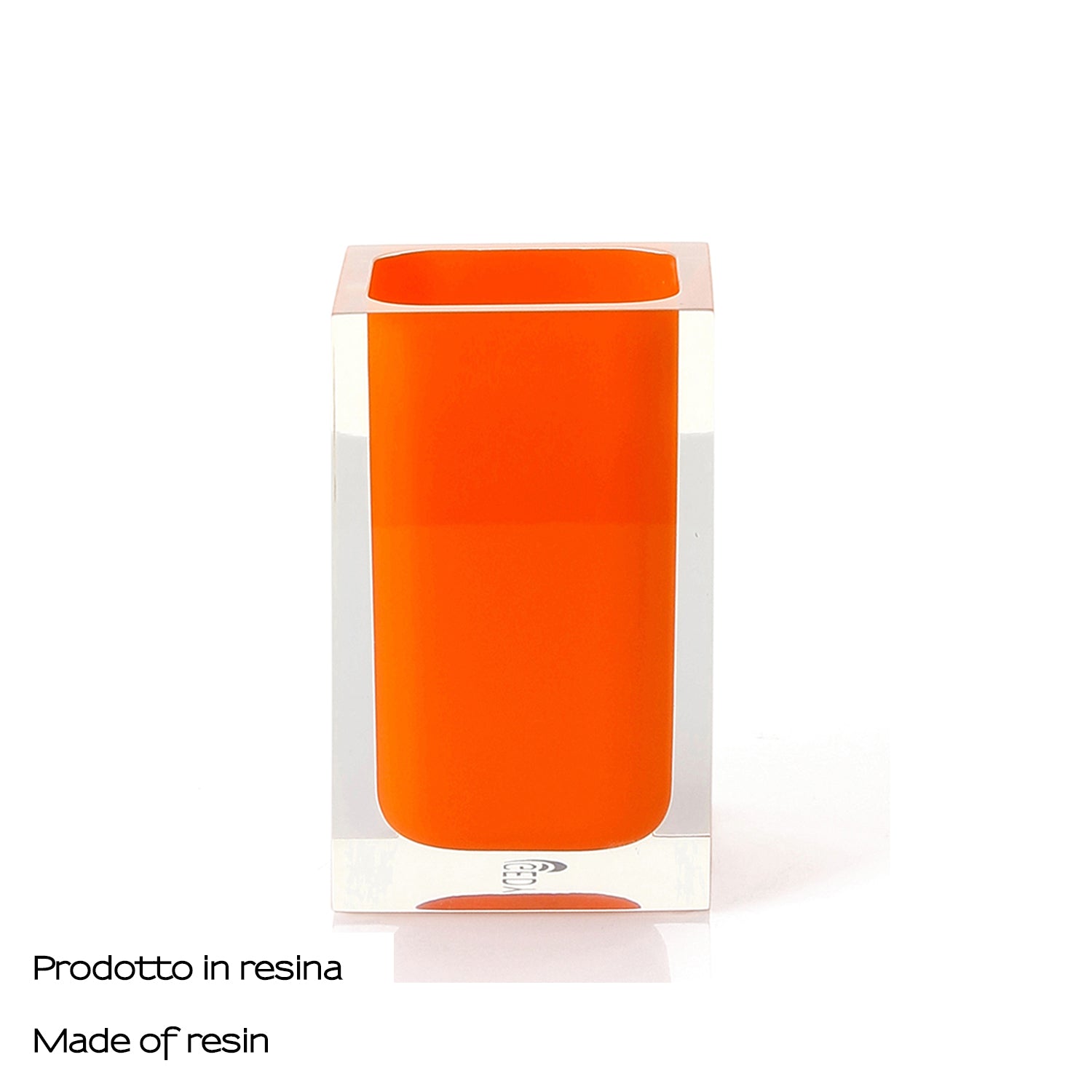 Portaspazzolini da appoggio in resina Gedy serie Rainbow - Arancione