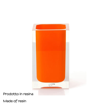 Portaspazzolini da appoggio in resina Gedy serie Rainbow - Arancione