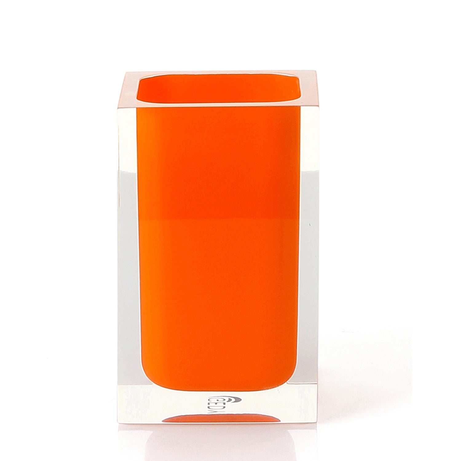 Portaspazzolini da appoggio in resina Gedy serie Rainbow - Arancione