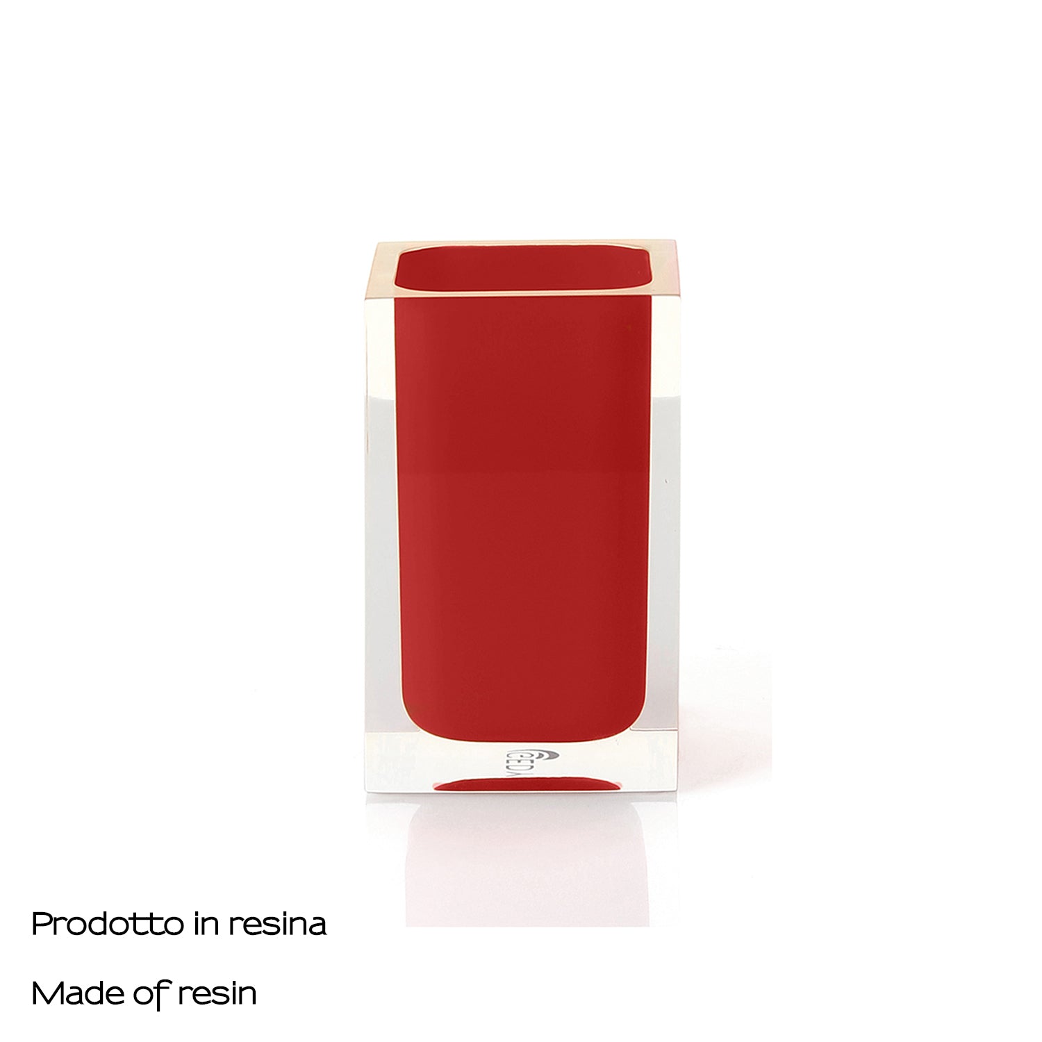 Portaspazzolini da appoggio in resina Gedy serie Rainbow - Rosso