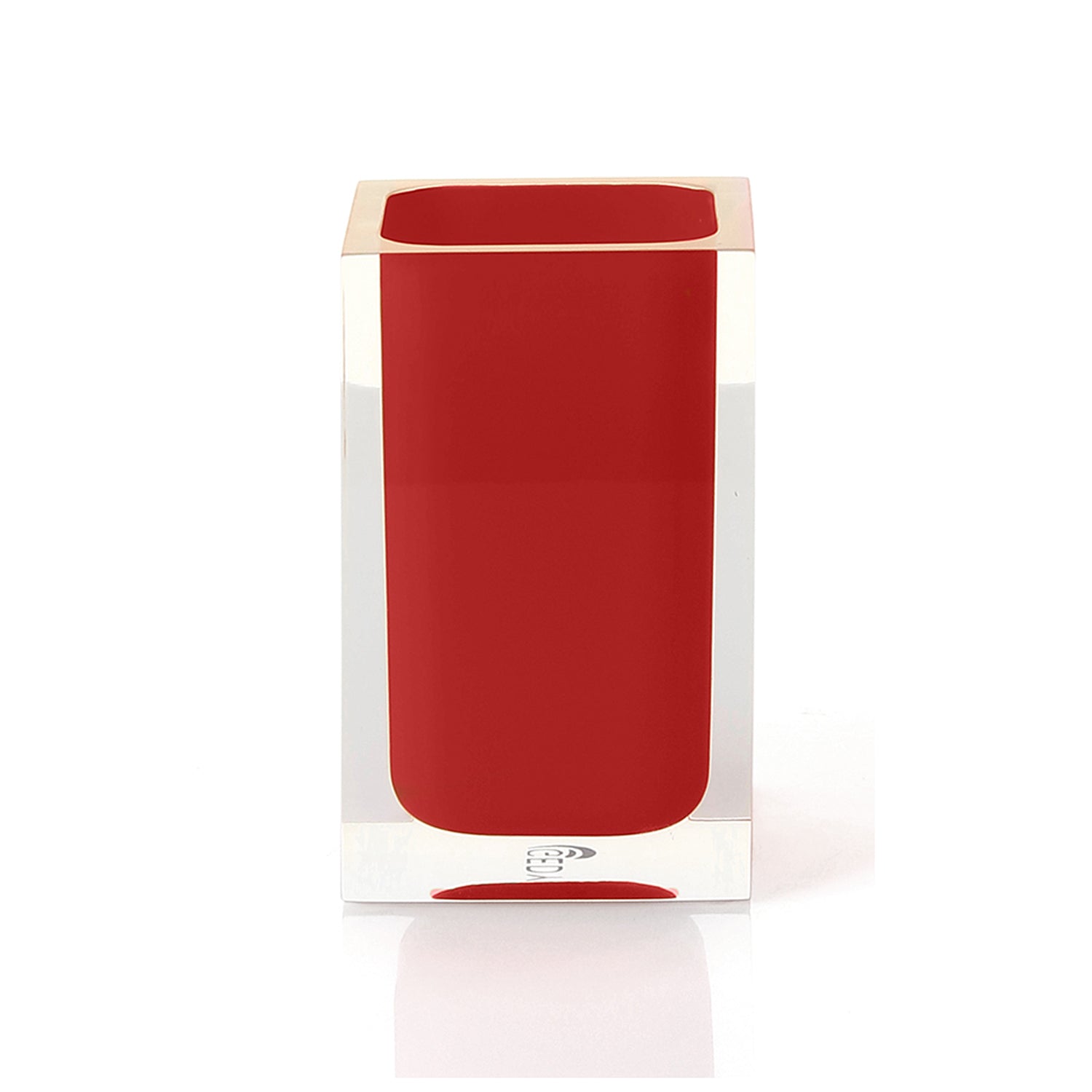 Portaspazzolini da appoggio in resina Gedy serie Rainbow - Rosso
