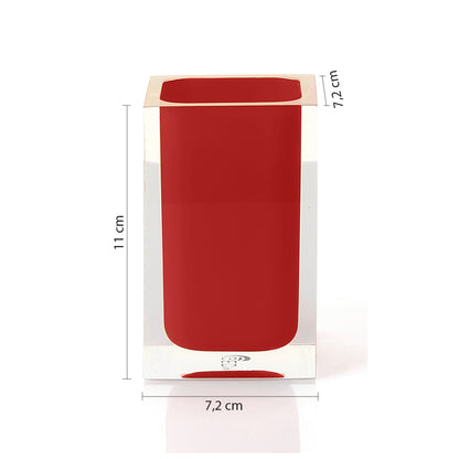 Portaspazzolini da appoggio in resina Gedy serie Rainbow - Rosso