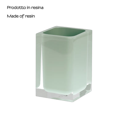 Portaspazzolini da appoggio in resina Gedy serie Rainbow - Verde Menta