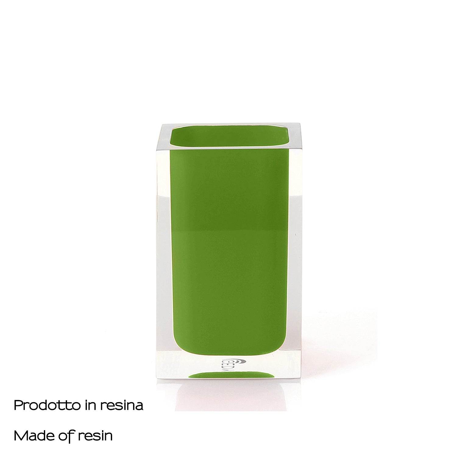 Portaspazzolini da appoggio in resina Gedy serie Rainbow - Verde Acido