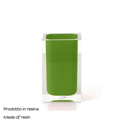 Portaspazzolini da appoggio in resina Gedy serie Rainbow - Verde Acido