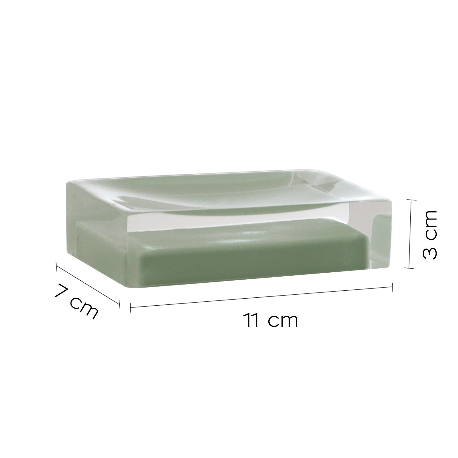 Portasapone da appoggio in resina collezione Gedy serie Rainbow - Verde Menta