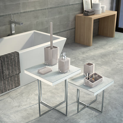 Portasapone da appoggio in resina collezione Gedy serie Rainbow - Tortora Chiaro