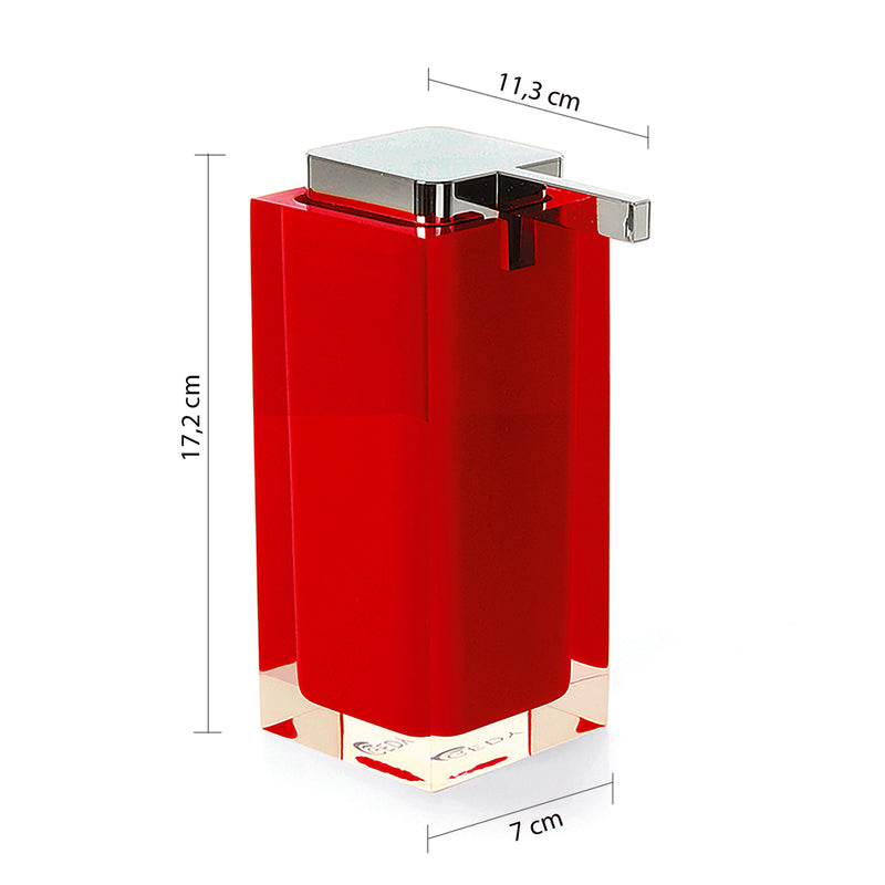 Dosasapone da appoggio in resina Gedy serie Rainbow - Rosso