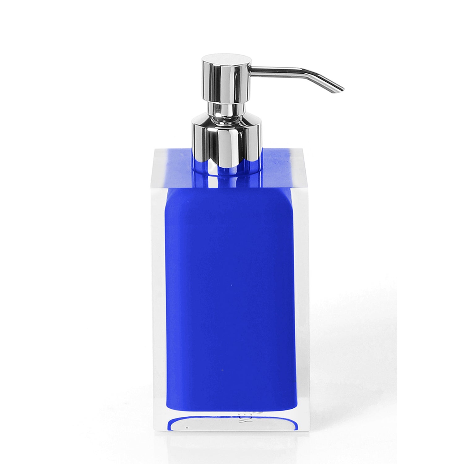 Dosasapone da appoggio con erogatore in metallo cromato Gedy serie Rainbow - Blu