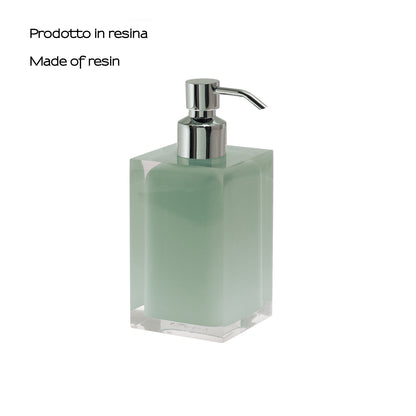 Dosasapone da appoggio con erogatore in metallo cromato Gedy serie Rainbow - Verde Menta
