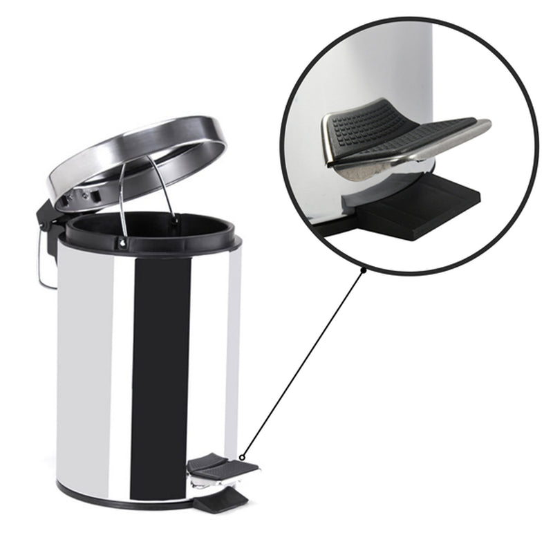 Versione Outlet - Pattumiera a pedale in acciaio inox 5L modello Mirror con finitura cromo by CeramicStore | Lo specialista del tuo bagno