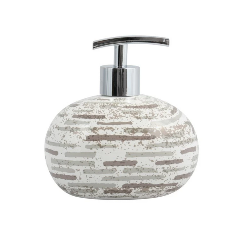Dispenser Porta Sapone in ceramica mattone beige Collezione  CARAMIDA - Versione Outlet