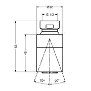 Soffione doccia cilindrico orientabile diametro 3,2 cm attacco G1/2'' by CeramicStore | Lo specialista del tuo bagno